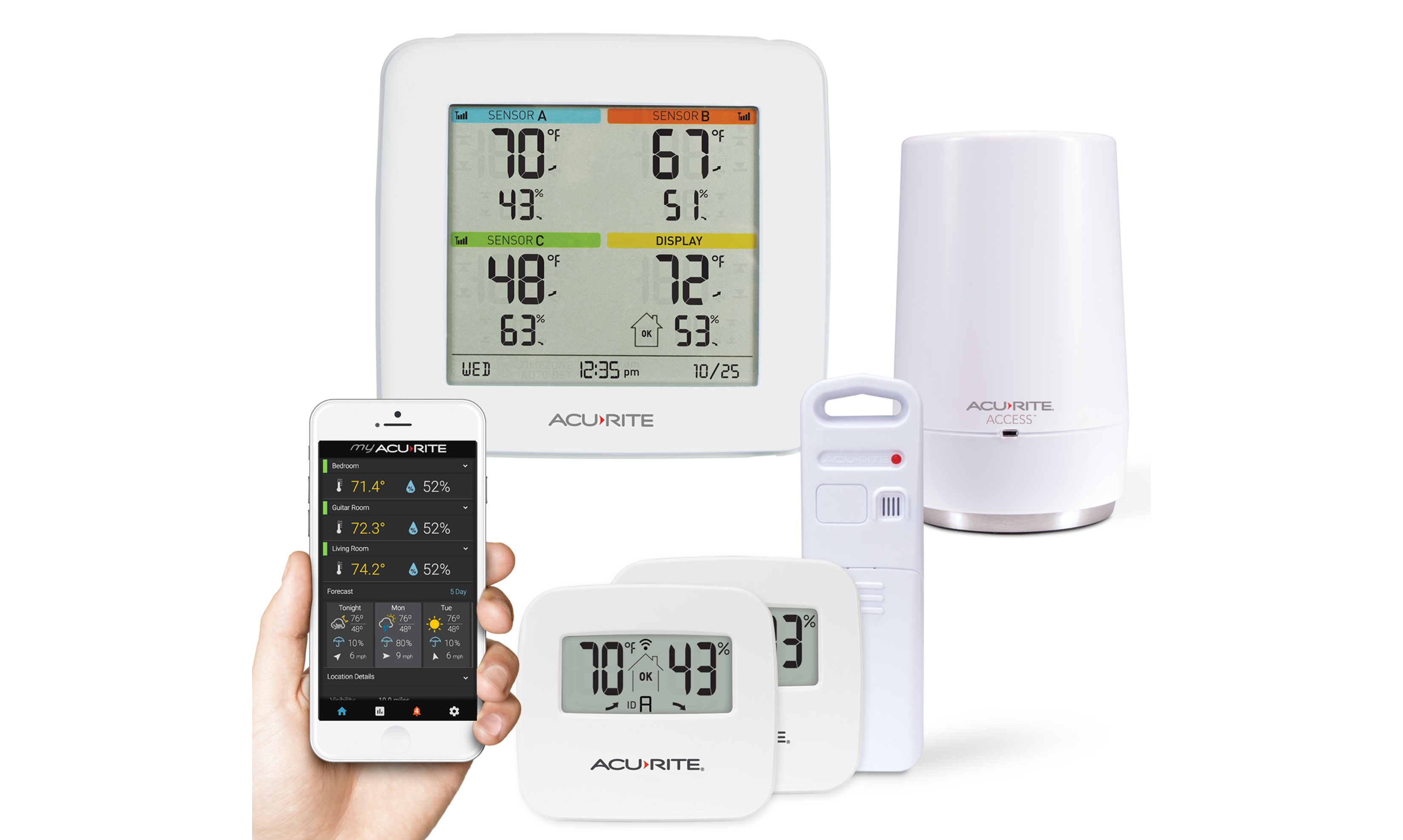 Multi-Sensor Display & 3-Sensor Indoor / Outdoor Smart Home Environment System with My AcuRite
