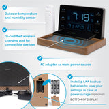 Weather Valet with Qi-Certified Wireless Charging Pad and Alarm Clock Callout