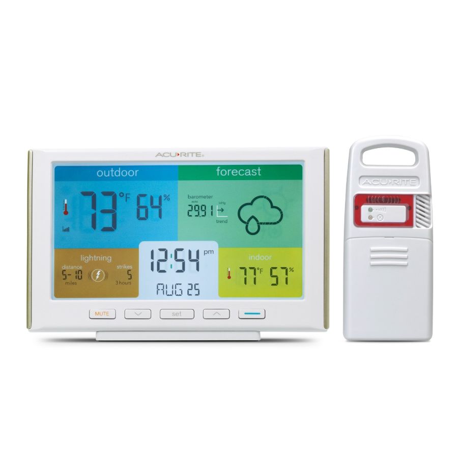 AcuRite Weather Station Lightning Forecaster with Indoor/Outdoor Temperature  and Humidity