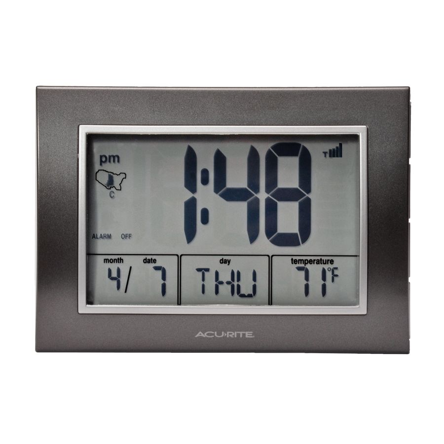 7-inch Atomic Alarm Clock with Date, Day of Week and Temperature- Clocks |  AcuRite Weather
