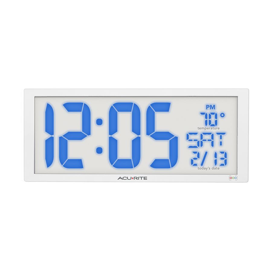 LED 14.5" Oversized Clock with Indoor Temperature and Date - Clocks |AcuRite