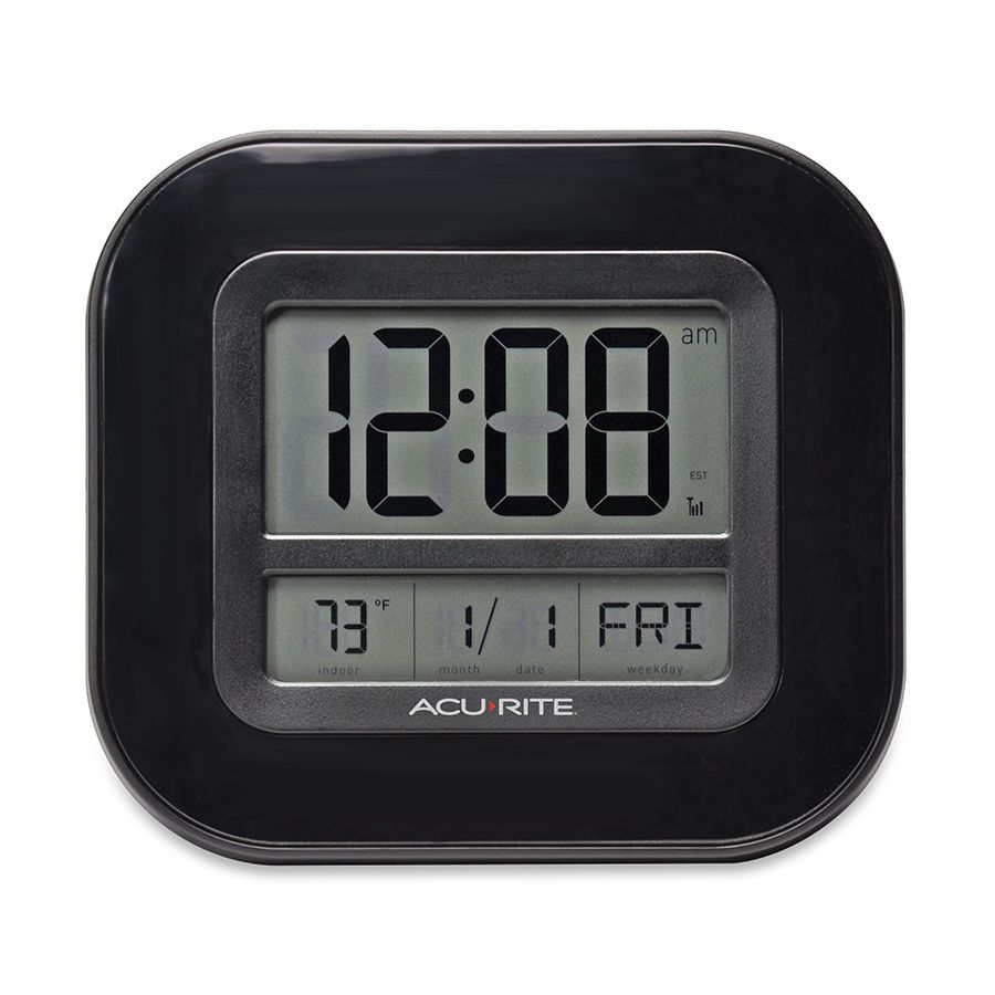 AcuRite Indoor Atomic Digital Wall Clock with Thermometer