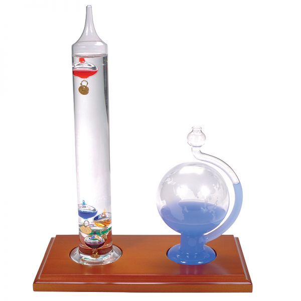 Glass Galileo Thermometer with Globe Storm Glass