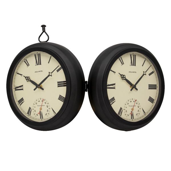 Acurite 9 Indoor Outdoor Round Double Sided Hanging Clock Acurite