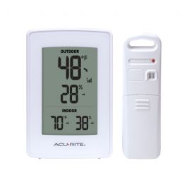 01136M Wireless Thermometer with Indoor/Outdoor Temperature and Humidity,  White