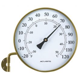24-inch Outdoor Thermometer with Brass Finials