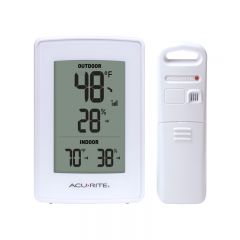 White Indoor Outdoor Digital Thermometer and Humidity Gauge - AcuRite Weather Monitoring Devices