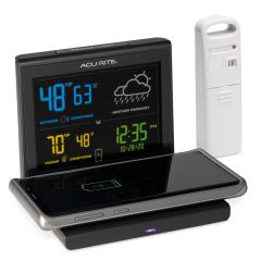 Acurite Digital Indoor / Outdoor Wireless Thermometer 00754w4 with  Self-setting Clock and Daily High/low