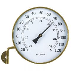 6-inch Antiqued Brass Metal Swivel Thermometer - AcuRite Thermometer