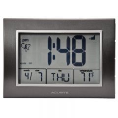 7-inch Atomic Alarm Clock with Date, Day of Week and Temperature - AcuRite Clocks