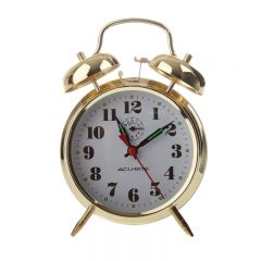 AcuRite vintage twin bell alarm clock with glow in the dark hands