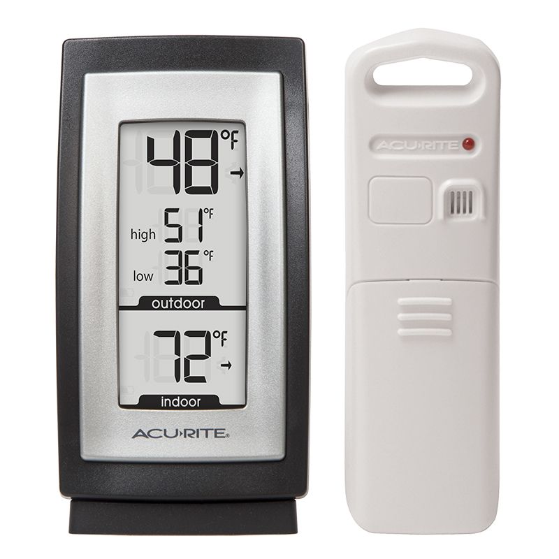 AcuRite 00986A2 Digital Refrigerator Thermometer and Freezer Thermometer  with Audible and Visual Alarm, All-time High