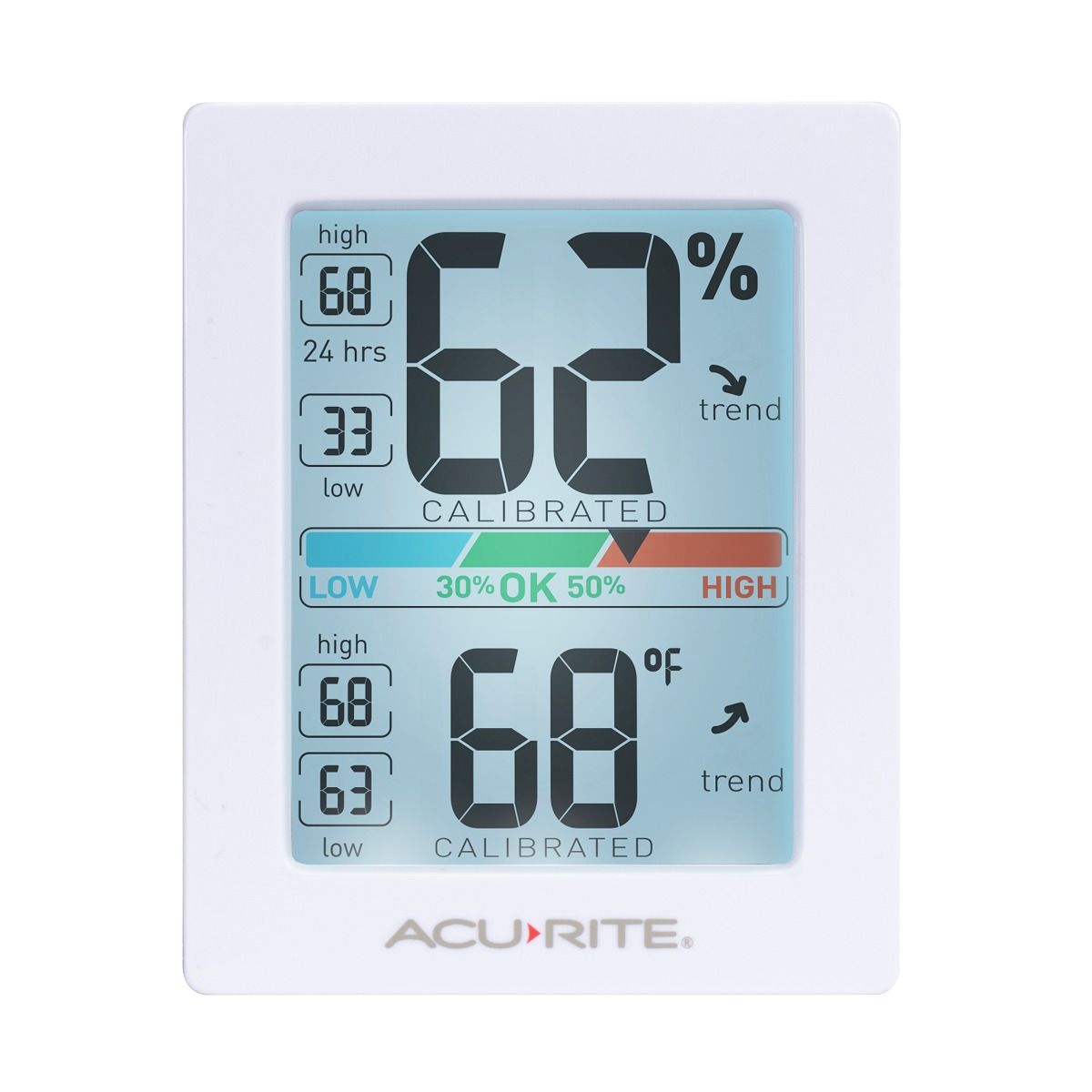 AcuRite 00325 Indoor Thermometer & Hygrometer with Humidity Gauge, Black,  0.3