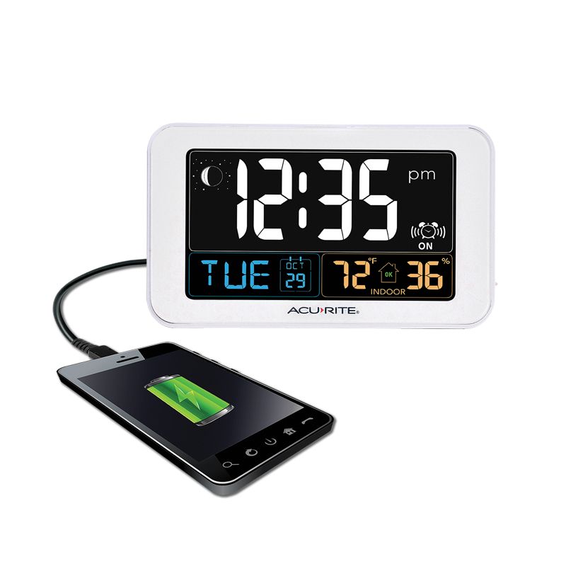 Acurite Intelli-Time Clock with Indoor Temperature and USB Charger