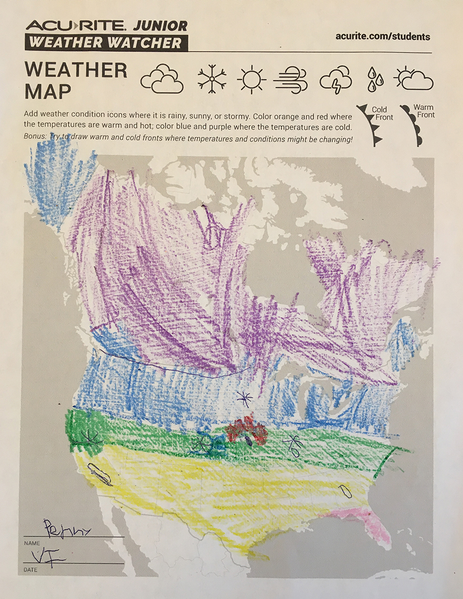 AcuRite Junior Weather Watcher weather map coloring page