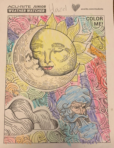 AcuRite Junior Weather Watcher sun and moon coloring page