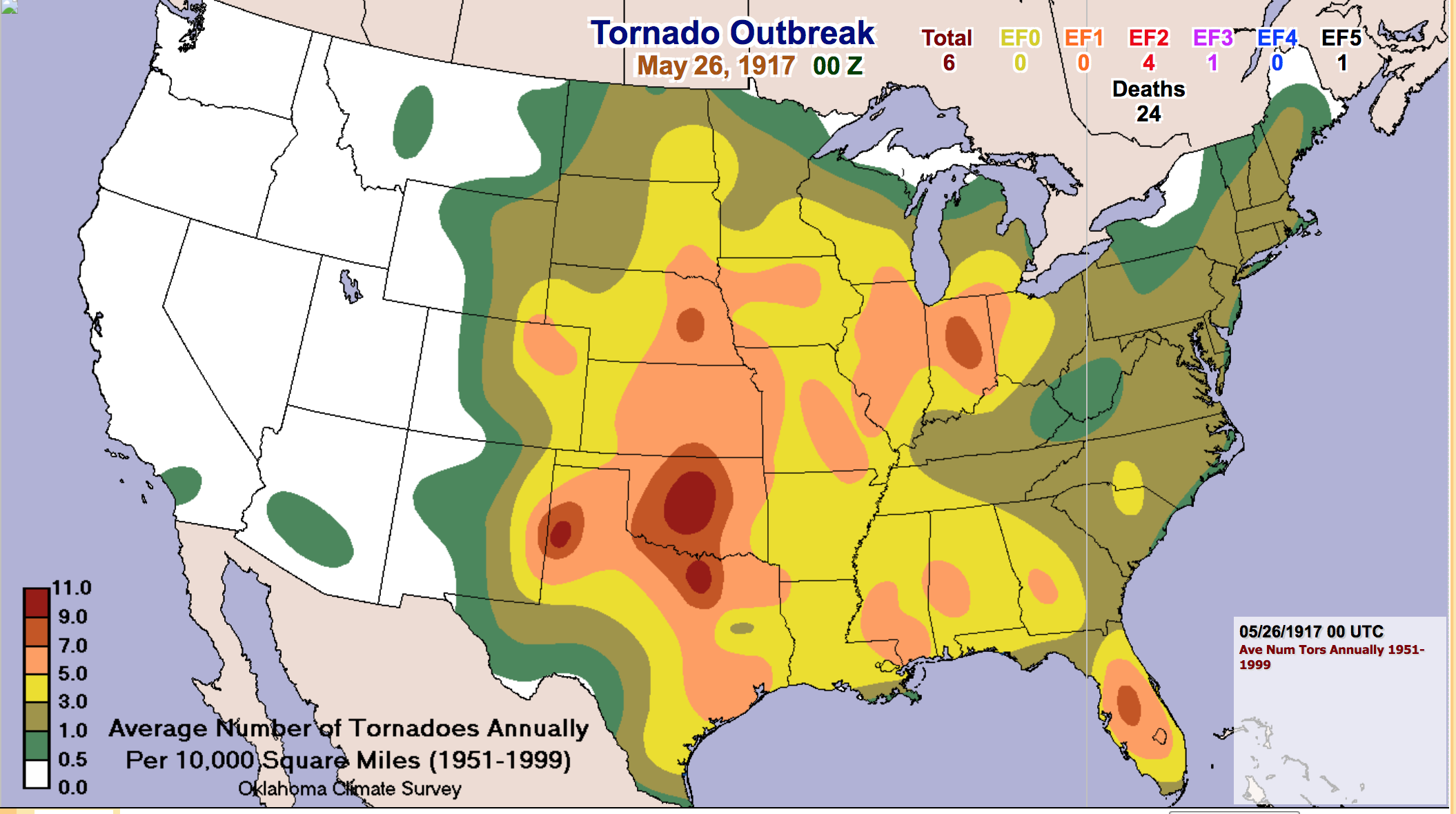 Latest Tornadoes Chart